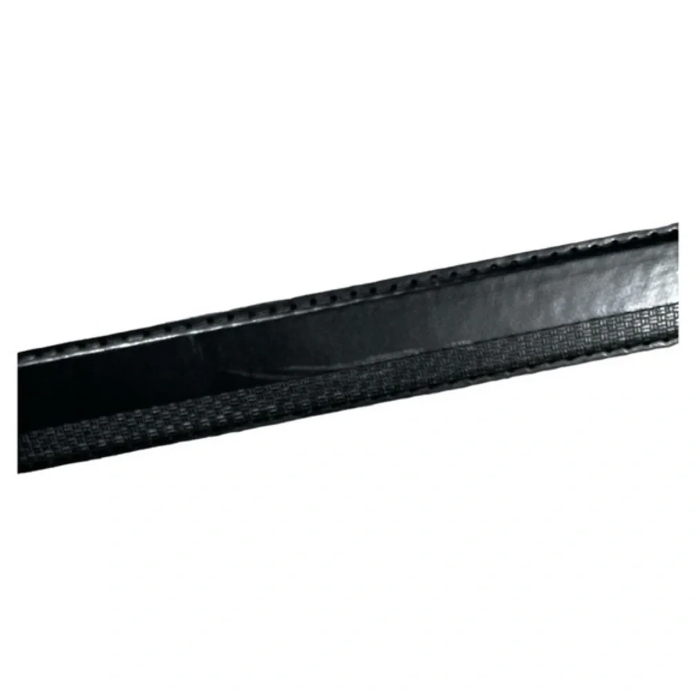 Lebra Men’s Black Leather Belt Nickel Tone Buckle Size Large‎ 38-40 NWT